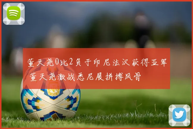 董天尧0比2负于印尼法汉获得亚军 董天尧激战悉尼展拼搏风骨